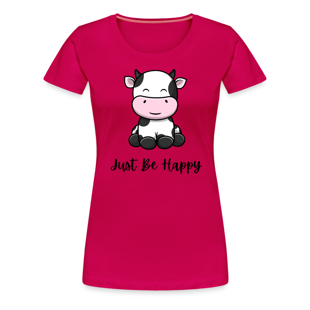 Just Be Happy Tee - dark pink