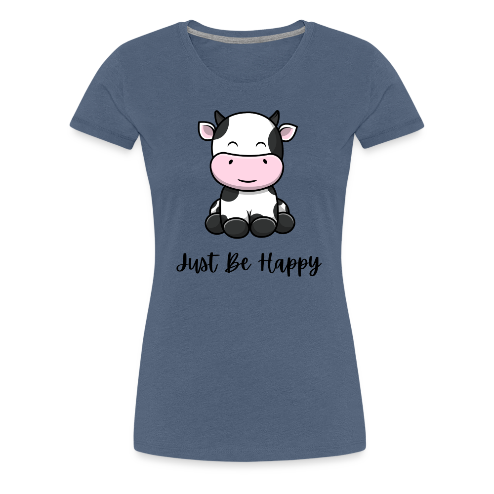 Just Be Happy Tee - heather blue