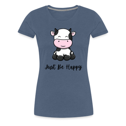 Just Be Happy Tee - heather blue