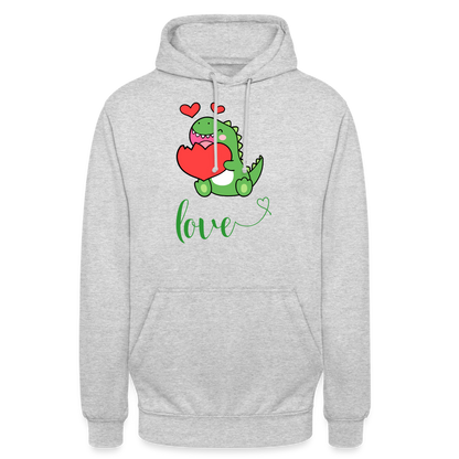 Dino Love Hoodie - light heather grey