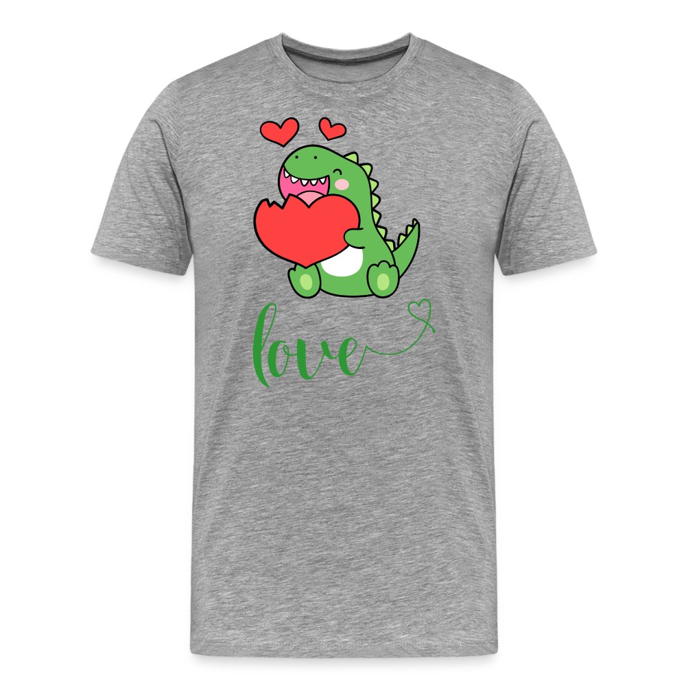 Dino Love Tee - heather grey